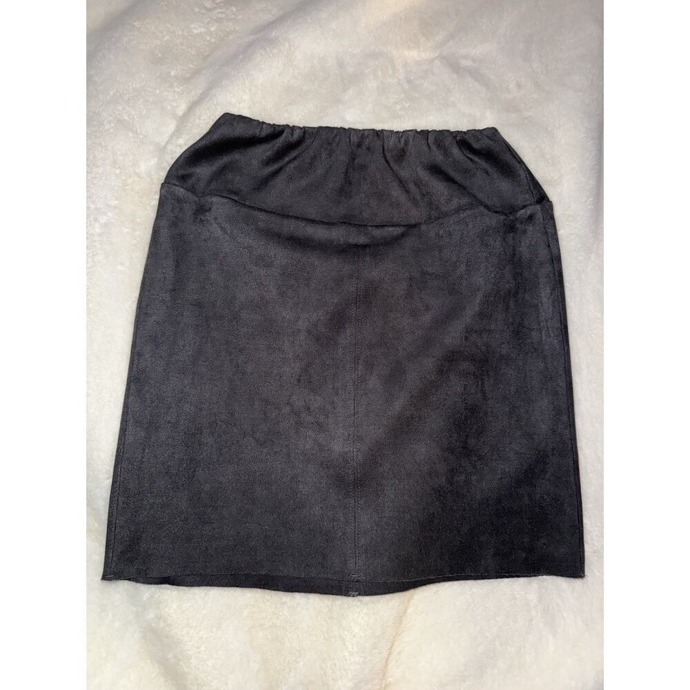 Wilfred Free Black Faux Suede Mini Skirt Women’s Small Pull On Stretch